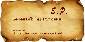 Sebestény Piroska névjegykártya