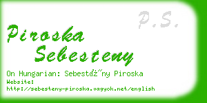 piroska sebesteny business card